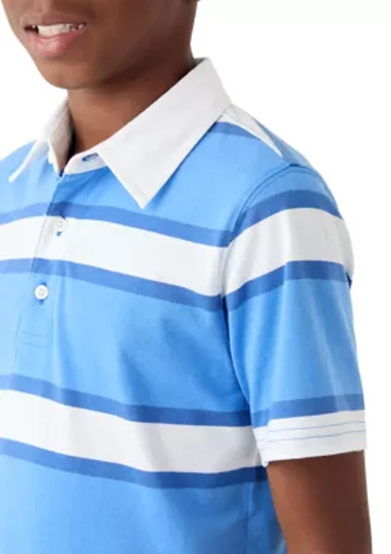 Boys 8-20 Short Sleeve Rugby Stripe Polo