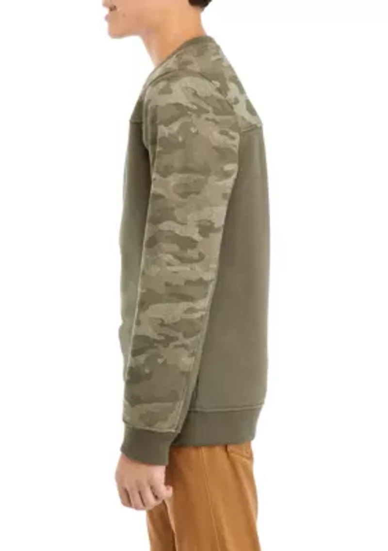 Boys 8-20 Camo Printed Blocked T-Shirt