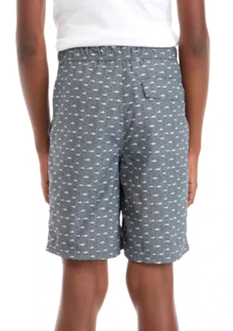 Boys 8-20 Printed Woven Pull On Shorts