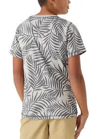 Boys 8-20 Printed Jaspe Pocket T-Shirt