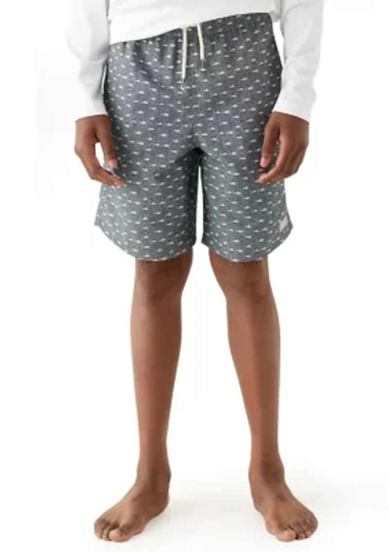 Boys 8-20 Shark Printed Swim Trunks