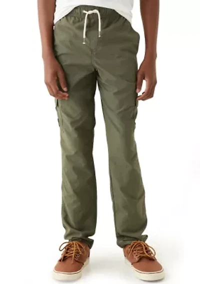 Boys 8-20 Woven Pull On Cargo Pants