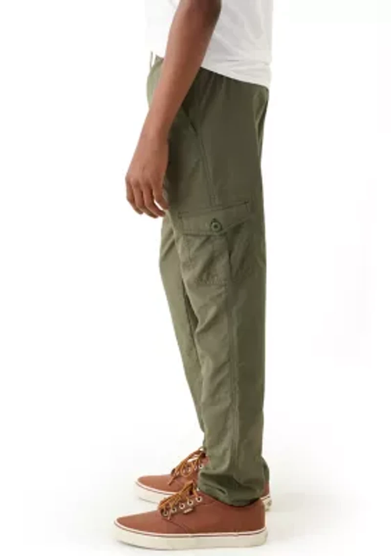 Boys 8-20 Woven Pull On Cargo Pants