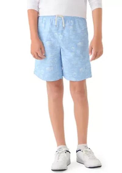 Boys 8-20 Printed Woven Pull On Cargo Shorts