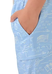 Boys 8-20 Printed Woven Pull On Cargo Shorts