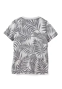 Boys 4-7 Short Sleeve Printed Jaspe Crew Neck Pocket T-Shirt