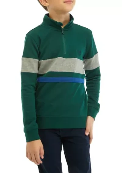 Boys 8-20 1/4 Zip Funnel Neck Fleece Sweater