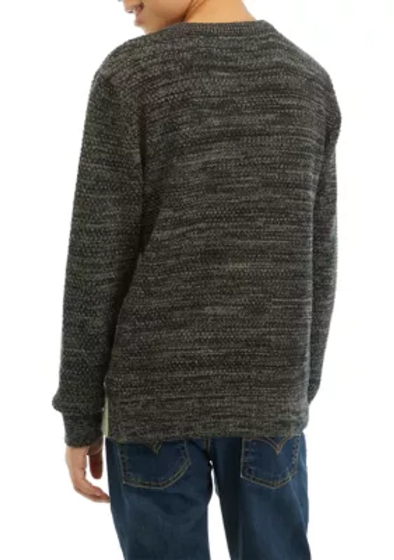 Boys 8-20 Snowflakes Color Blocked Sweater