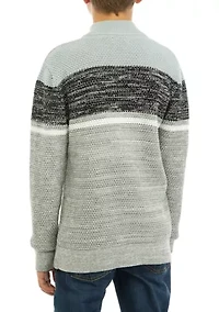 Boys 8-20 1/4 Zip Color Blocked Sweater
