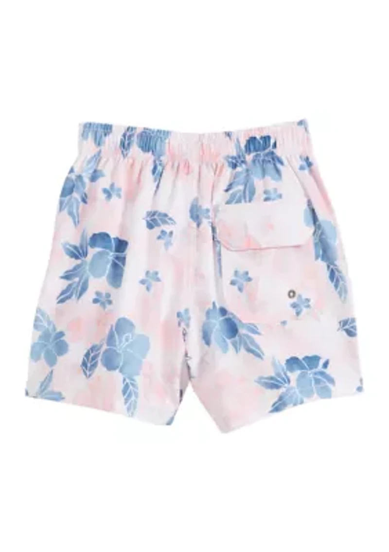 Boys 4-7 Stretch Printed Volley Swim Trunks