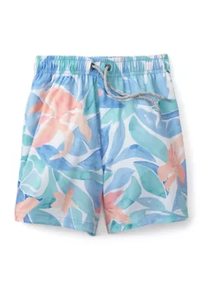 Boys 4-7 Floral Swim Trunks