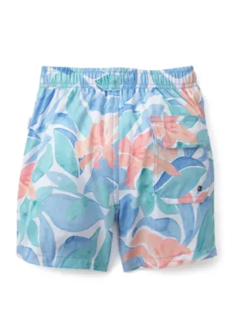 Boys 4-7 Floral Swim Trunks