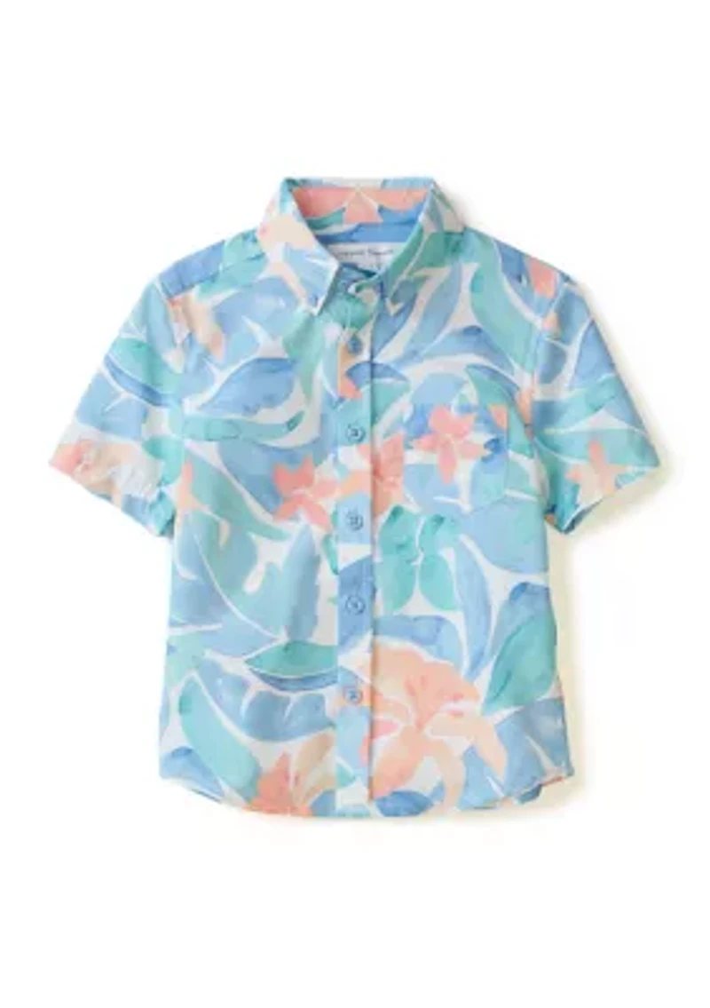 Boys 4-7 Floral Button Up Shirt