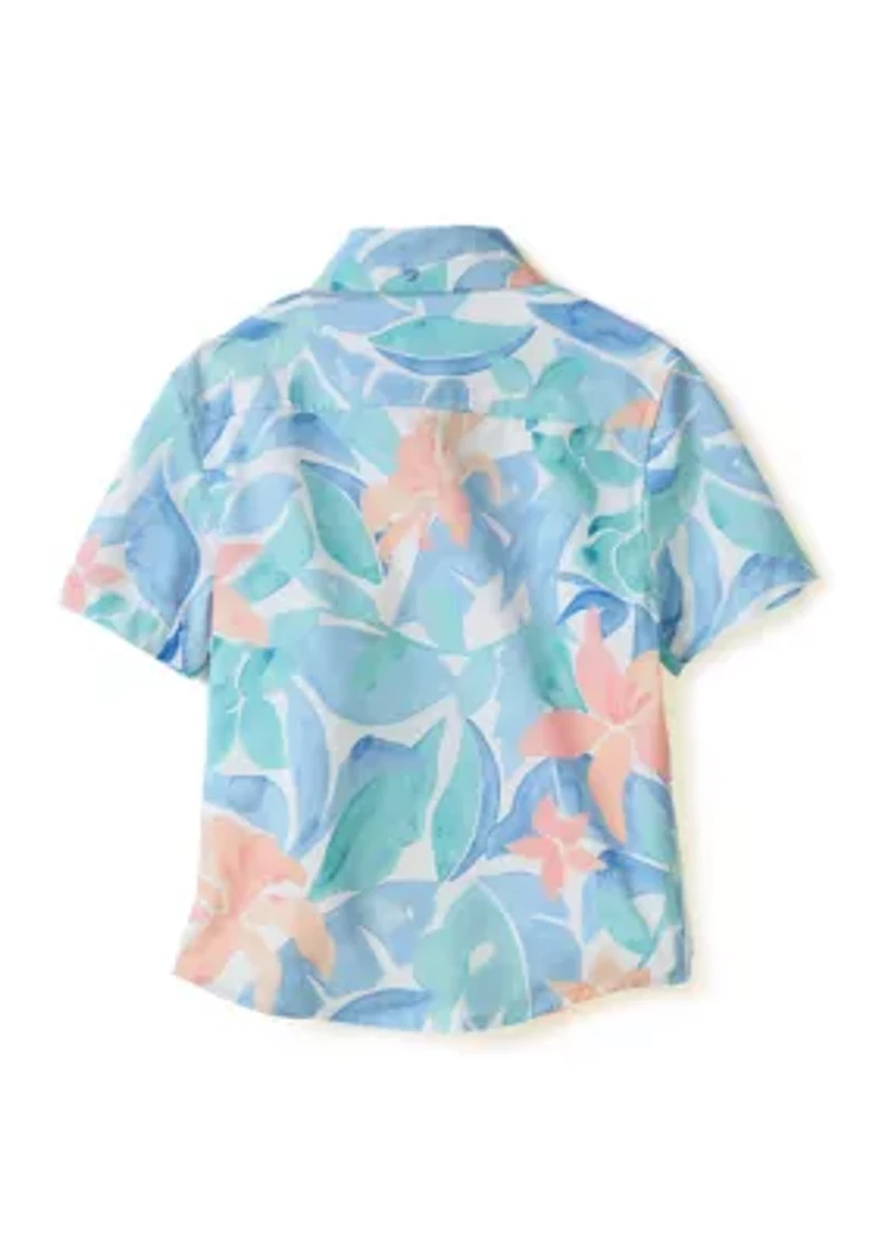 Boys 4-7 Floral Button Up Shirt