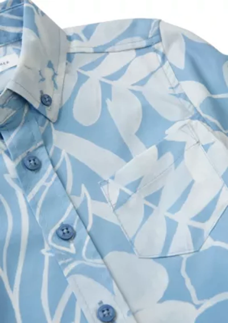 Boys 4-7 Floral Printed Shirt