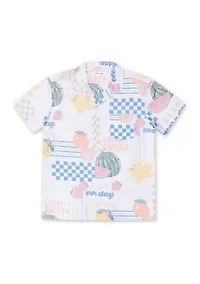 Boys 4-7 Fruit Button Down Swim Shirt