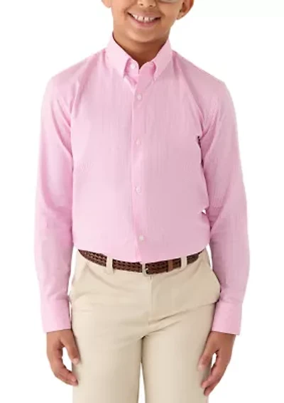 Boys 8-20 Gingham Long Sleeve Woven Shirt