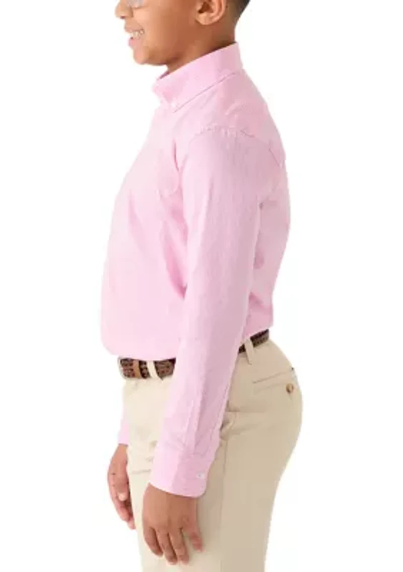 Boys 8-20 Gingham Long Sleeve Woven Shirt