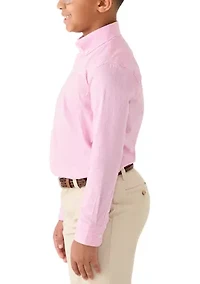 Boys 8-20 Gingham Long Sleeve Woven Shirt