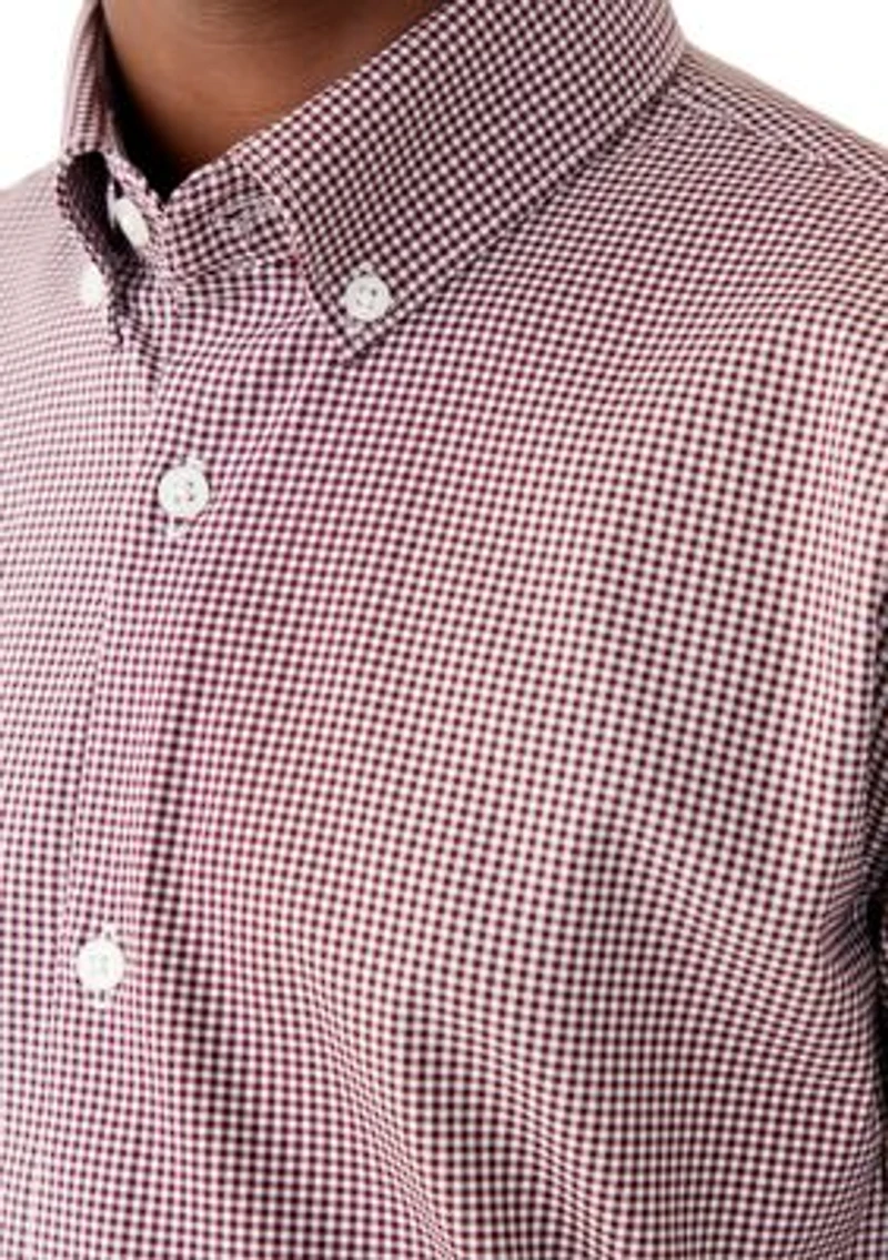 Boys 8-20 Gingham Red and White Dress Shirt