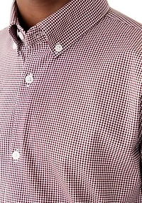 Boys 8-20 Gingham Red and White Dress Shirt