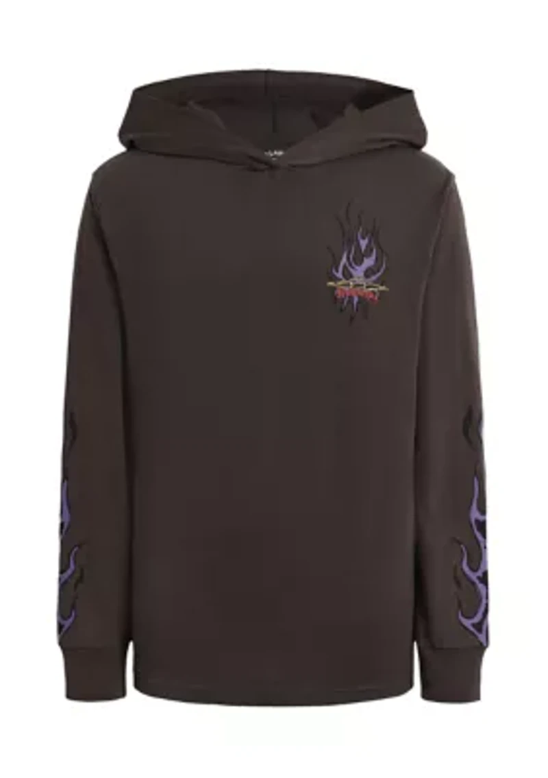 Boys 8-20 Flames Long Sleeve Hooded T-Shirt