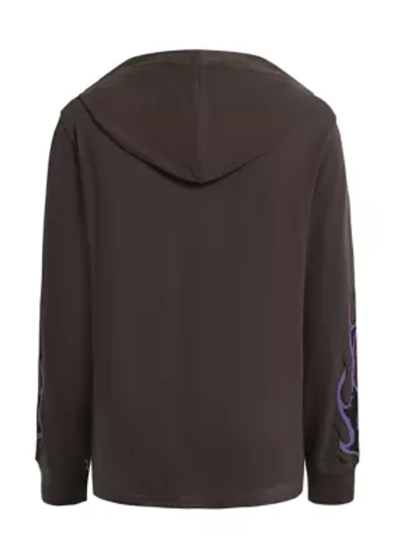 Boys 8-20 Flames Long Sleeve Hooded T-Shirt
