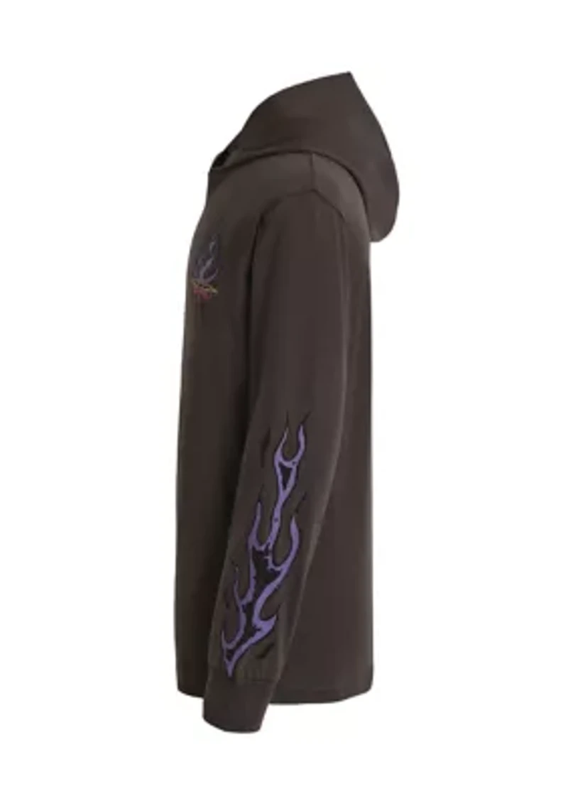 Boys 8-20 Flames Long Sleeve Hooded T-Shirt