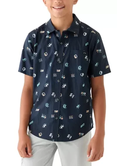 Boys 8-20 Sundays Mini Short Sleeve Shirt