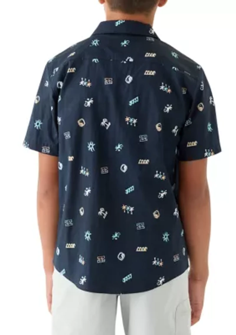 Boys 8-20 Sundays Mini Short Sleeve Shirt
