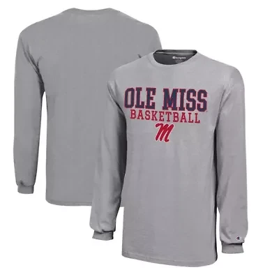NCAA Ole Miss Rebels Stacked Logo Long Sleeve Basketball T-Shirt