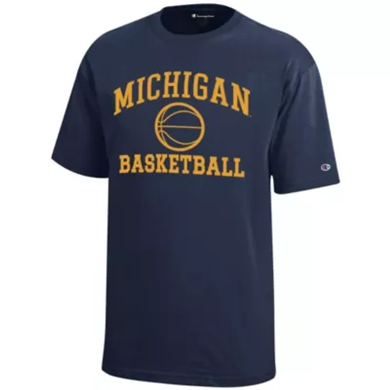 NCAA Michigan Wolverines Icon Logo Basketball T-Shirt