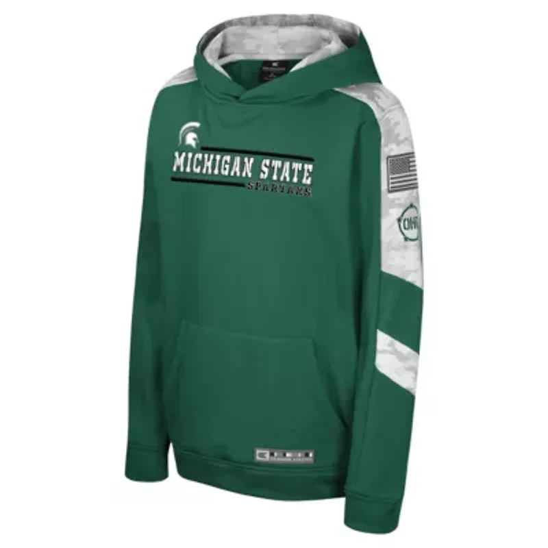 NCAA Michigan State Spartans OHT Military Appreciation Cyclone Digital Pullover Hoodie