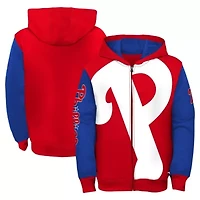 MLB Fanatics Red/Royal Philadelphia Phillies card Full-Zip Hoodie Jacket