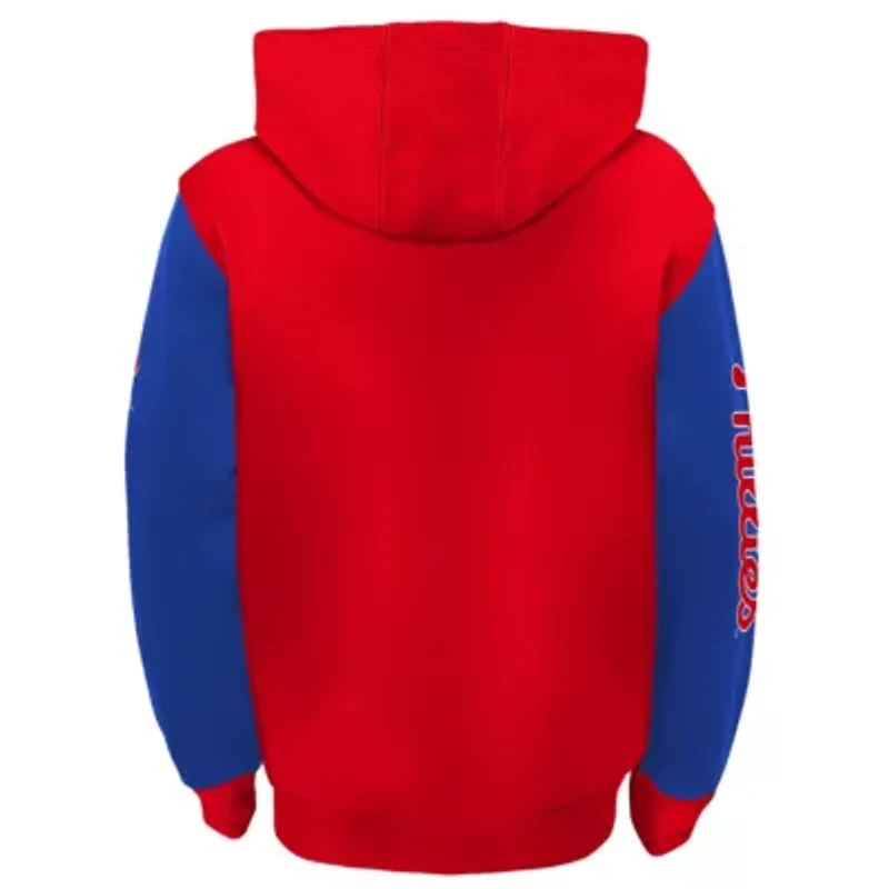 MLB Fanatics Red/Royal Philadelphia Phillies card Full-Zip Hoodie Jacket