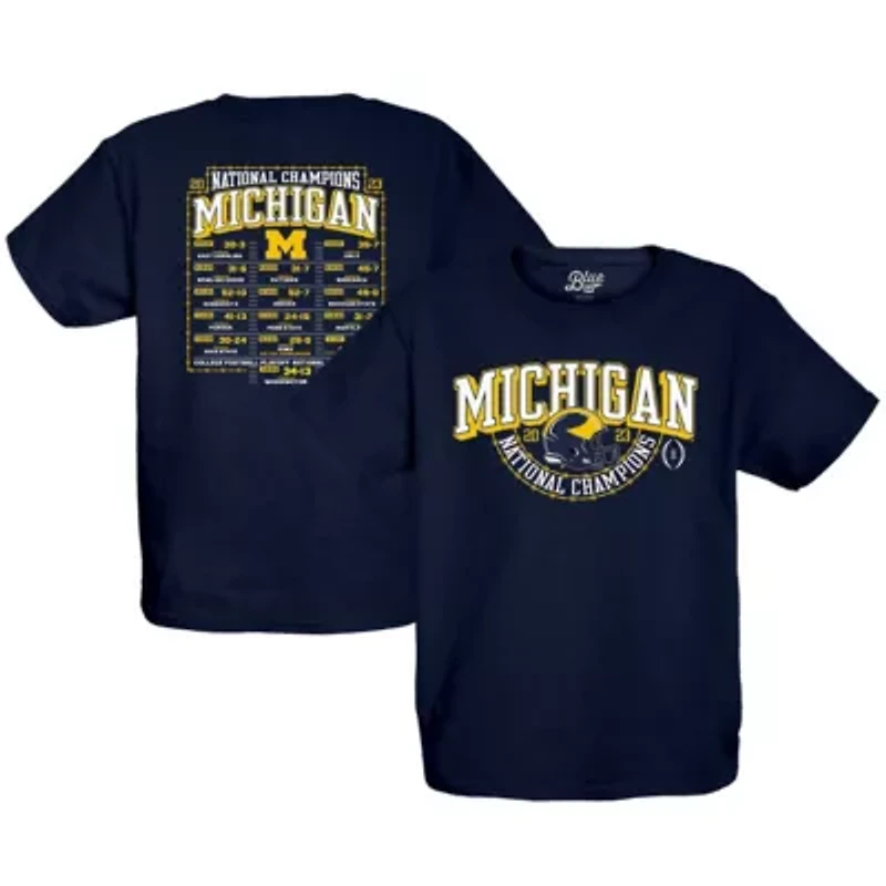 NCAA Michigan Wolverines Football Playoff 2023 National s Dust Schedule T-Shirt