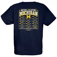 NCAA Michigan Wolverines Football Playoff 2023 National s Dust Schedule T-Shirt