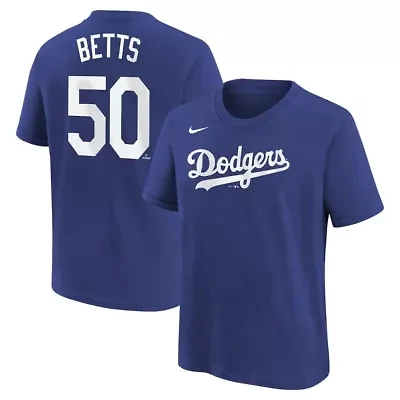 MLB Nike Mookie Betts Los Angeles Dodgers Home Player Name & Number T-Shirt