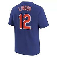 MLB Nike Francisco Lindor New York Mets Home Player Name & Number T-Shirt