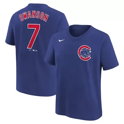 MLB Nike Dansby Swanson Chicago Cubs Home Player Name & Number T-Shirt