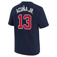 MLB Nike Ronald Acuña Jr. Atlanta Braves Home Player Name & Number T-Shirt