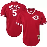 MLB Johnny Bench Cincinnati Reds Cooperstown Collection Mesh Batting Practice Jersey