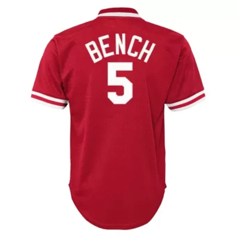 MLB Johnny Bench Cincinnati Reds Cooperstown Collection Mesh Batting Practice Jersey