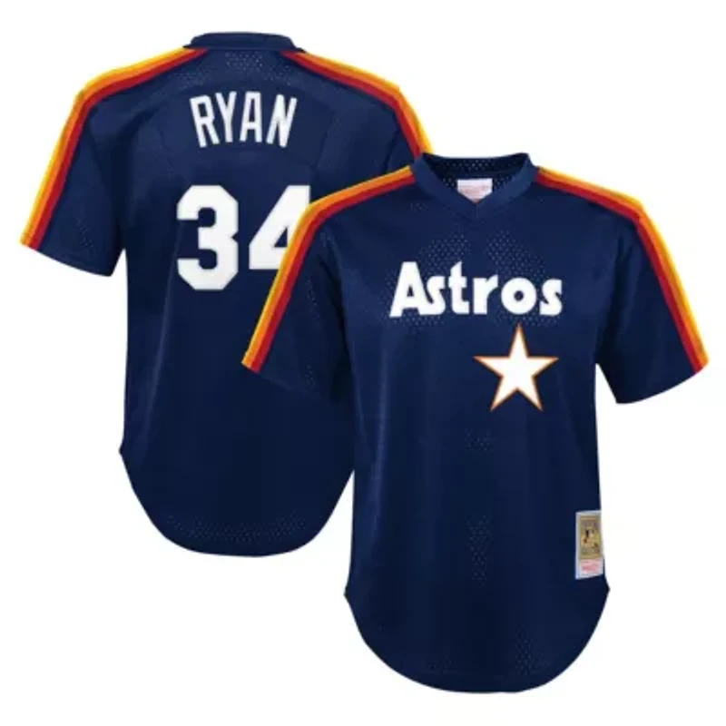 MLB Nolan Ryan Houston Astros Cooperstown Collection Mesh Batting Practice Jersey
