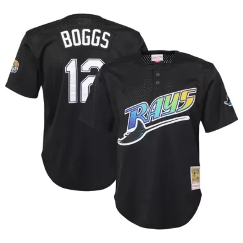 MLB Wade Boggs Tampa Bay Rays Cooperstown Collection Mesh Batting Practice Jersey