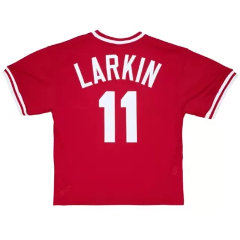 MLB Barry Larkin Cincinnati Reds Cooperstown Collection Mesh Batting Practice Jersey
