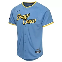MLB Nike Christian Yelich Powder Milwaukee Brewers City Connect Limited Player Jersey