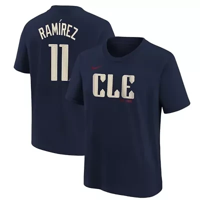 MLB Nike Jose Ramirez Cleveland Guardians 2024 City Connect Name & Number T-Shirt