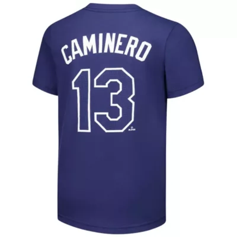 MLB Nike Junior Caminero Tampa Bay Rays Name & Number T-Shirt