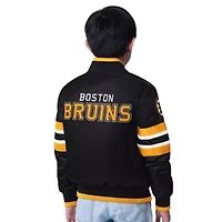 NHL Black/Gold Scout 1 Full-Snap Varsity Jacket